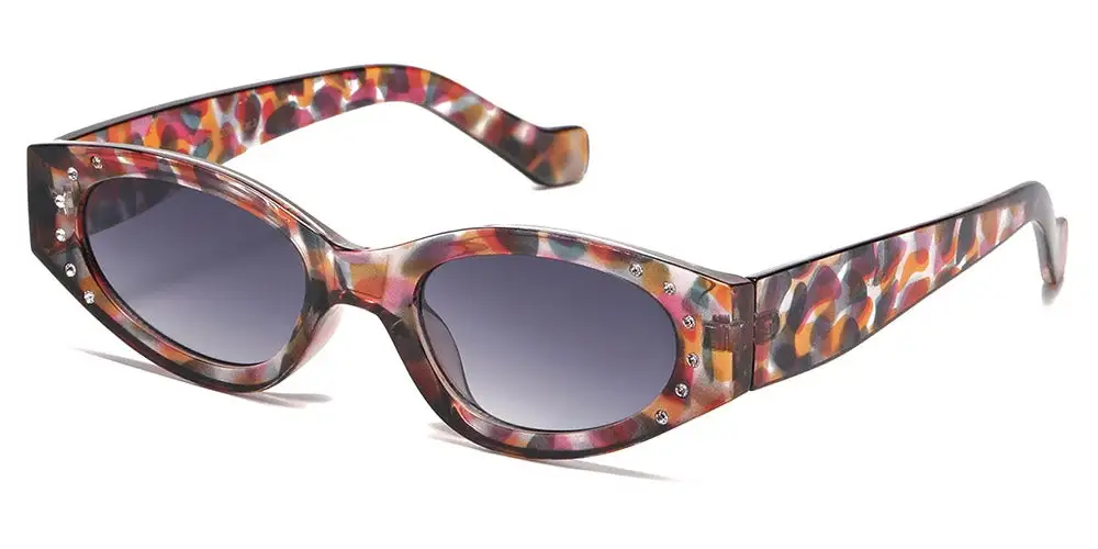 Classic Rhinestone Detail Oval Sunglasses