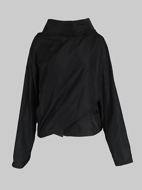 Stand-Collar Relaxed Outerwear Coat