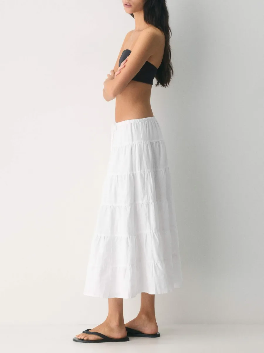 Drawstring Tiered Skirt