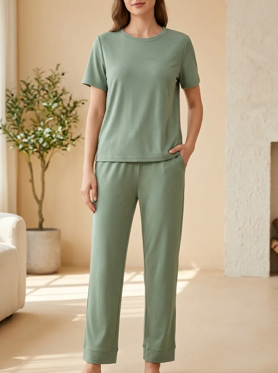 Soft Hours Embroidered Lounge Set
