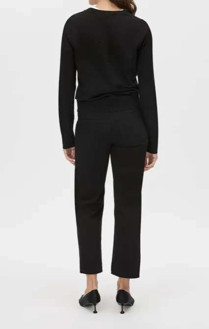 Black V-Neck Knit Sweater