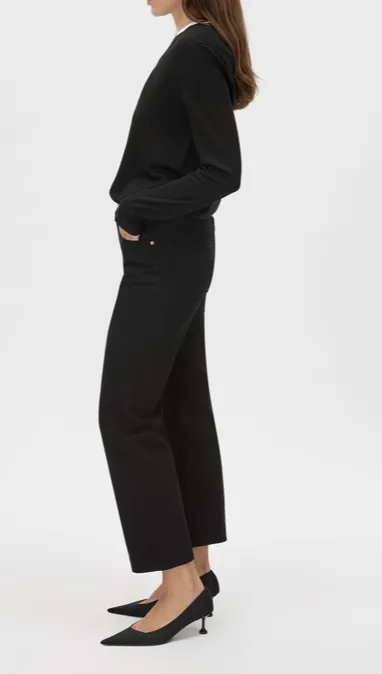 Black V-Neck Knit Sweater