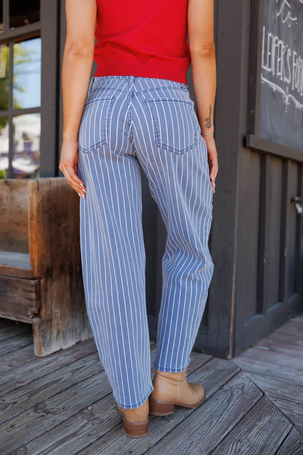 Barrel Striped Jeans
