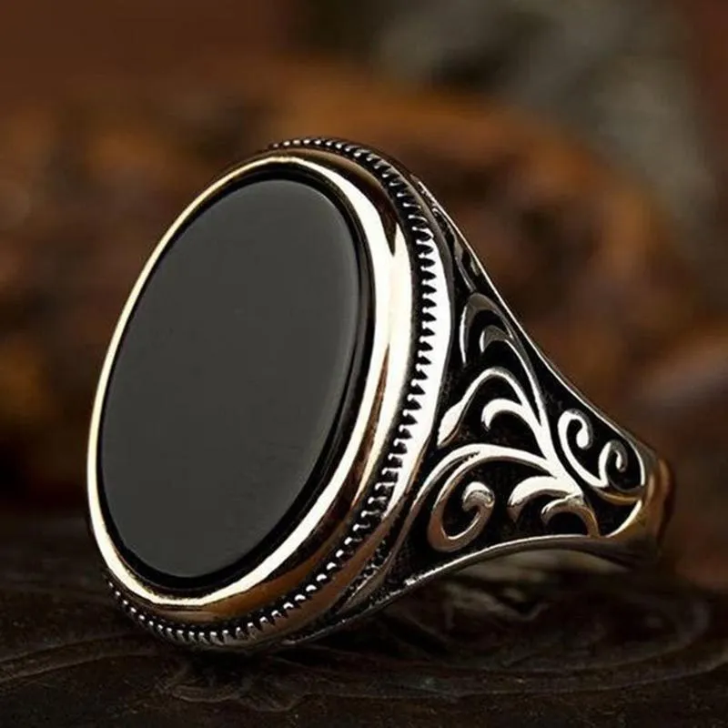 Stone Carved Zircon Men's Ring