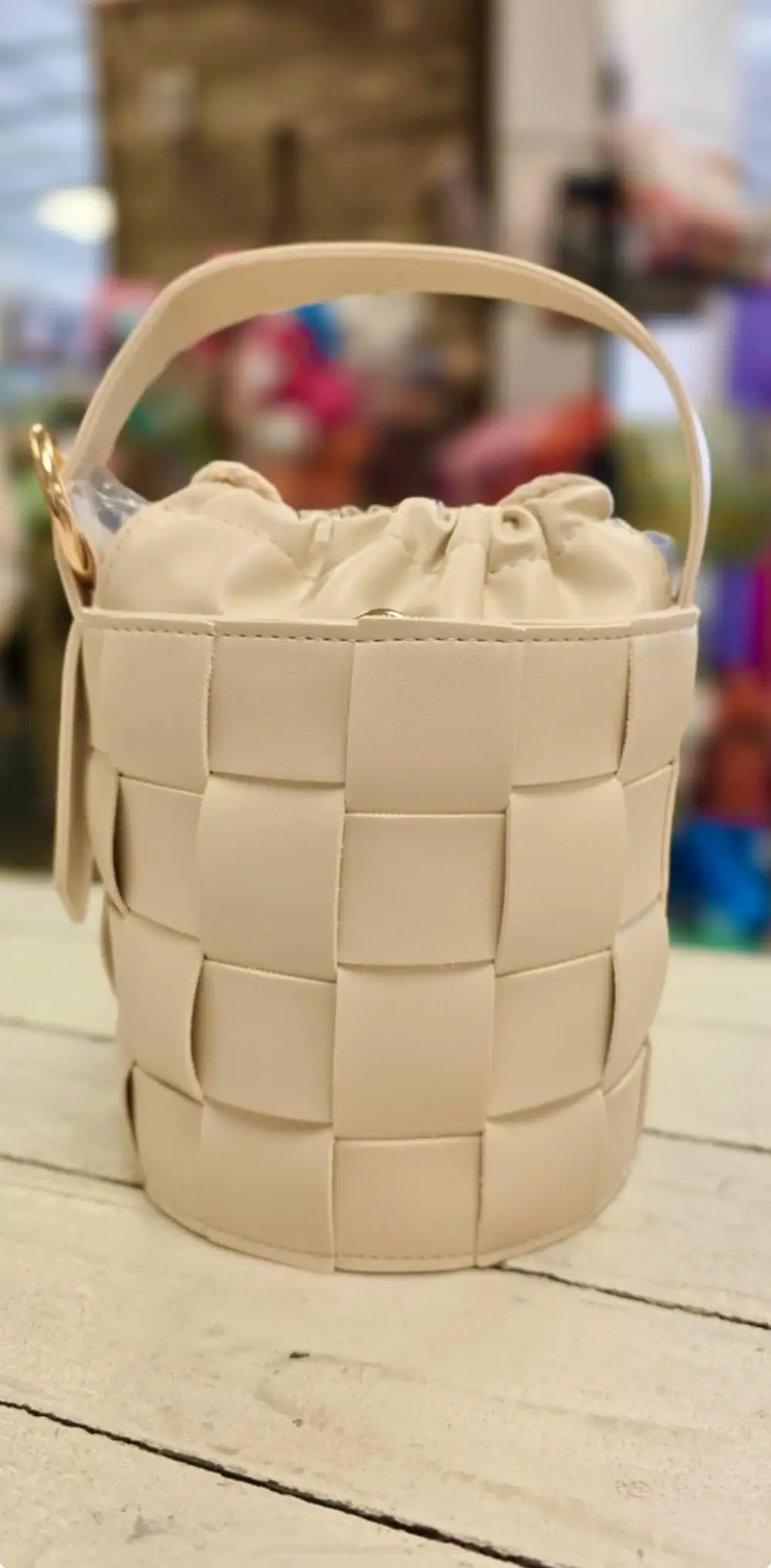 Woven Bucket Crossbody Bag