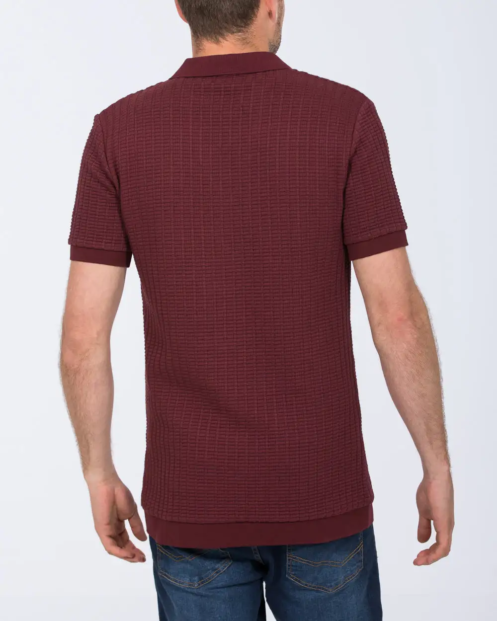 Easygoing Jacquard Open Collar Polo Shirt