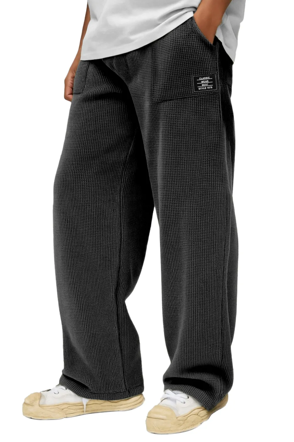 Textured Knit Pocket Relaxed Pants
