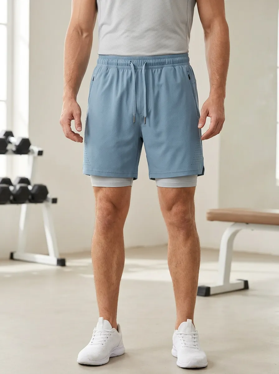 Men's Dual Layer Mesh Workout Shorts