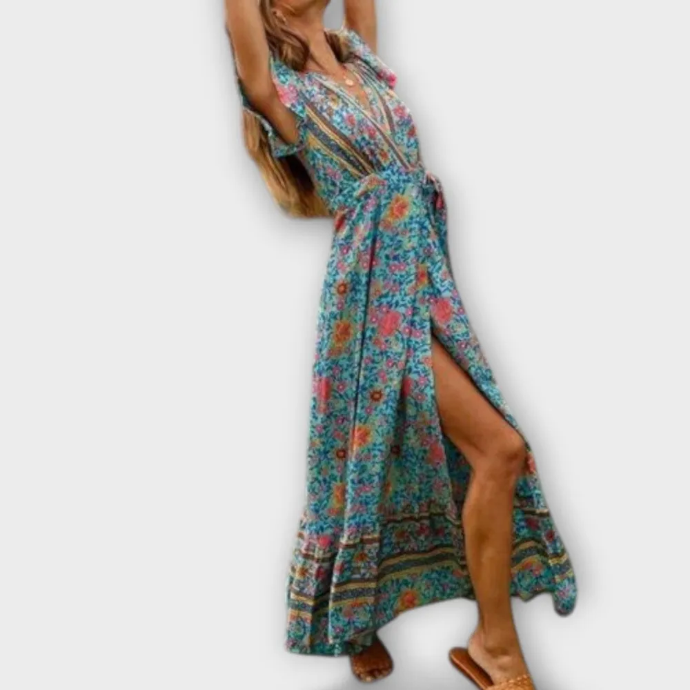 Floral Boho Flowing Maxi Dress