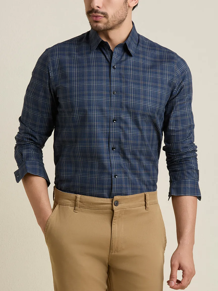 Plaid Slim Fit Tailored Men's Formal Shirt