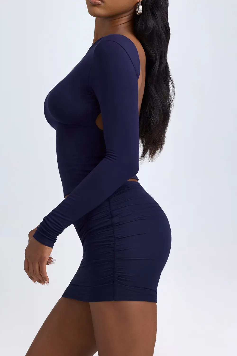 Versatile Basic Backless Long Sleeves