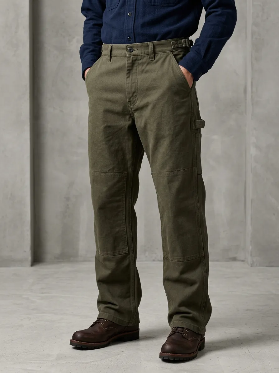 Men's Relaxed Canvas Double-Knee Work Pants