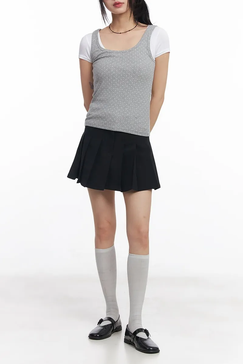 Polka Dot Slim-Fit Tank Top