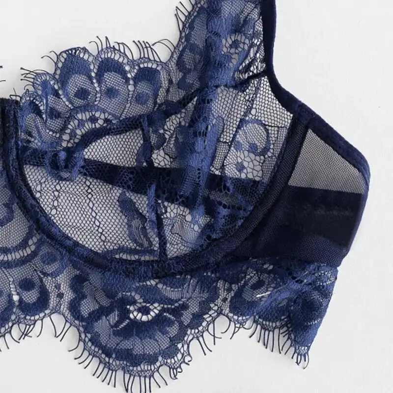 Semi-Sheer Lace Lingerie Set