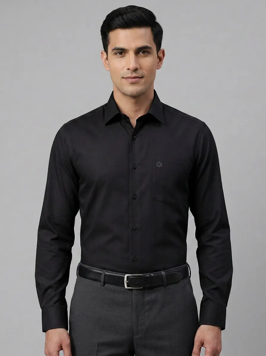 Men's Non-Iron Cotton Pink Solid Long Sleeve Dress Shirt