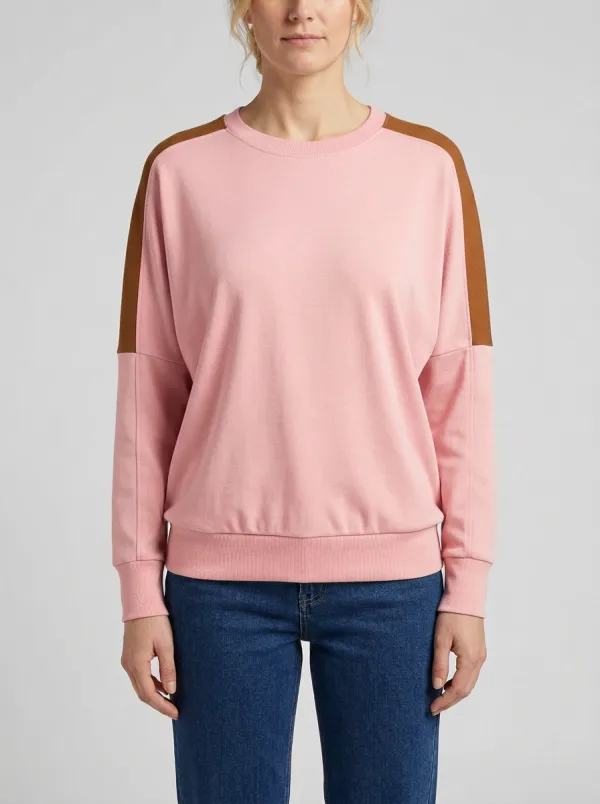 Women's Shoulder-Panel Colorblock Crew-Neck Sweatshirt
