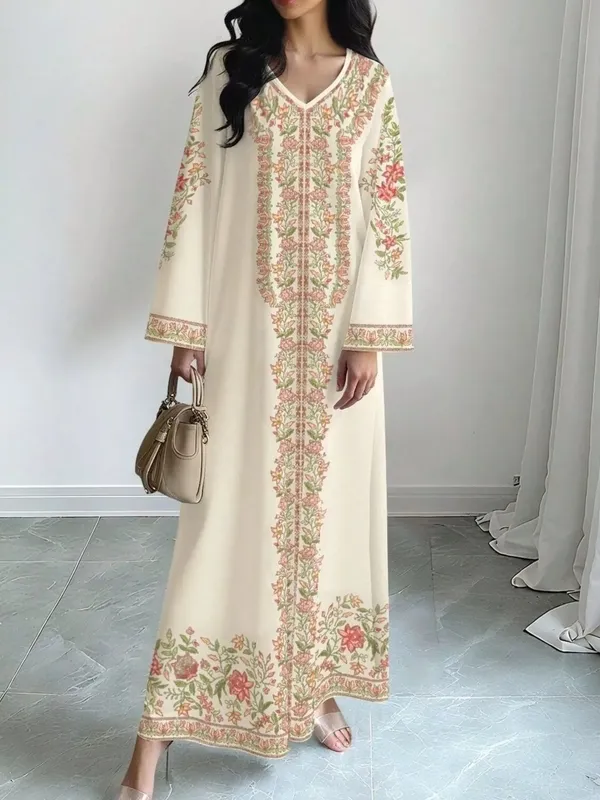 Floral Long-Sleeve Maxi Dress