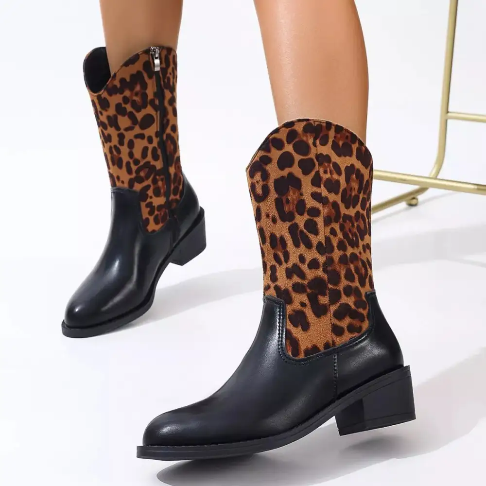 Relaxed Pointed Toe Block Heel Boots