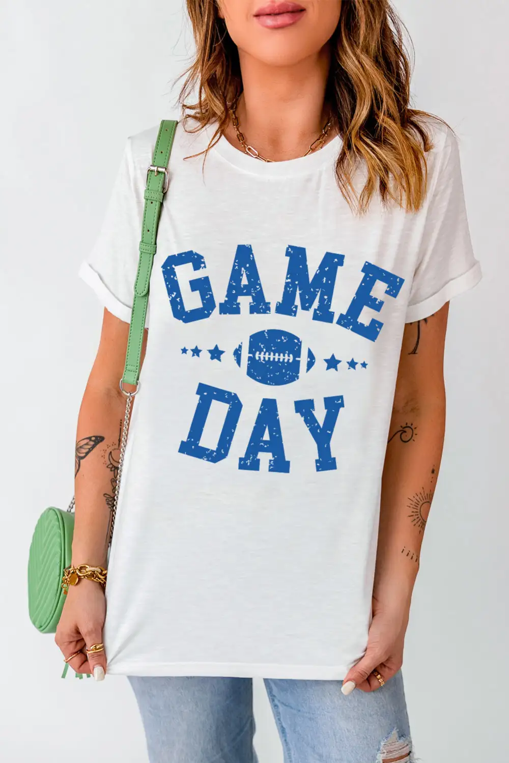 White Game Day Rugby Football