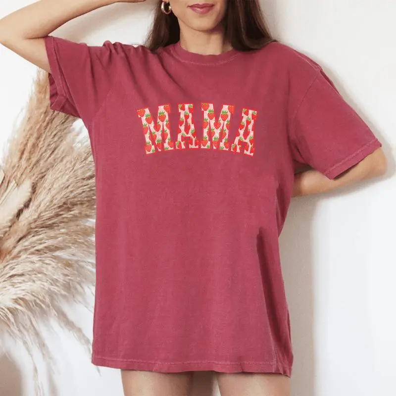 Mama Of The Berry First Birthday Strawberry Family Matching Women's Oversized Comfort T-Shirt
