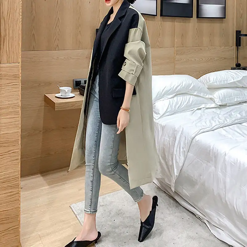 Structured Lapel Collar Trench Coat