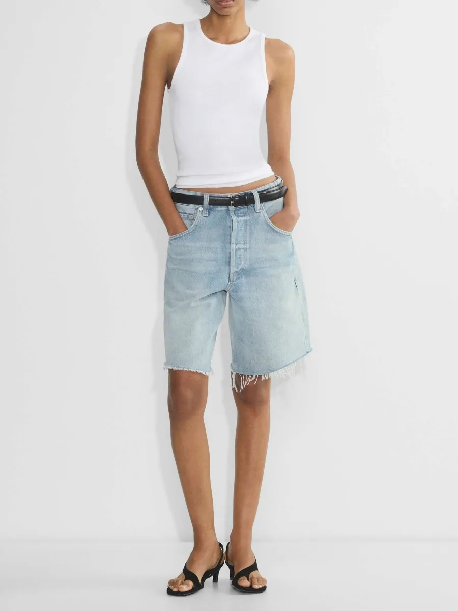 Raw Hem Denim Shorts