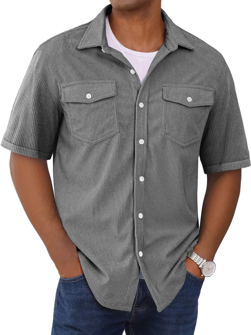 Garment Washed Double Pocket Shirt