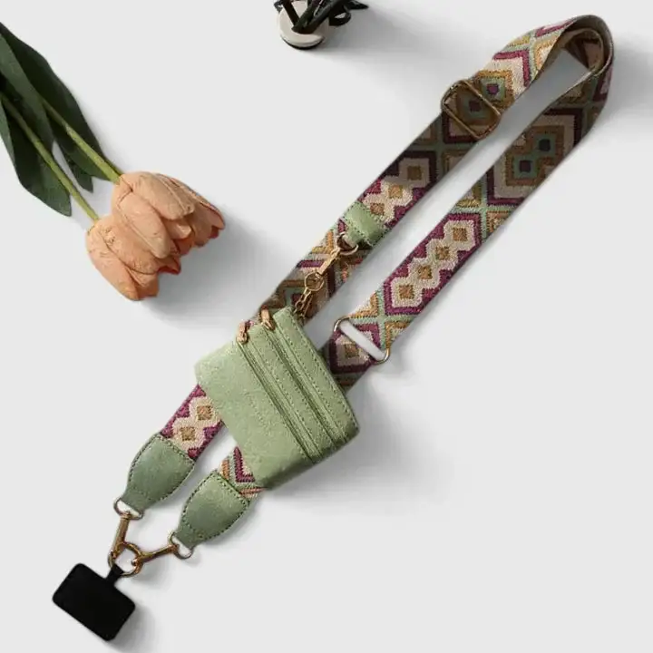 Wide Strap Twill Handbag