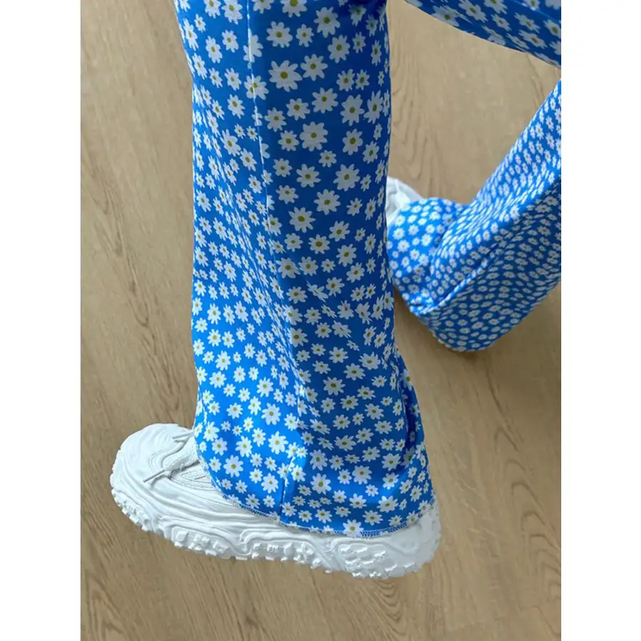 Print Flare Leg Pants