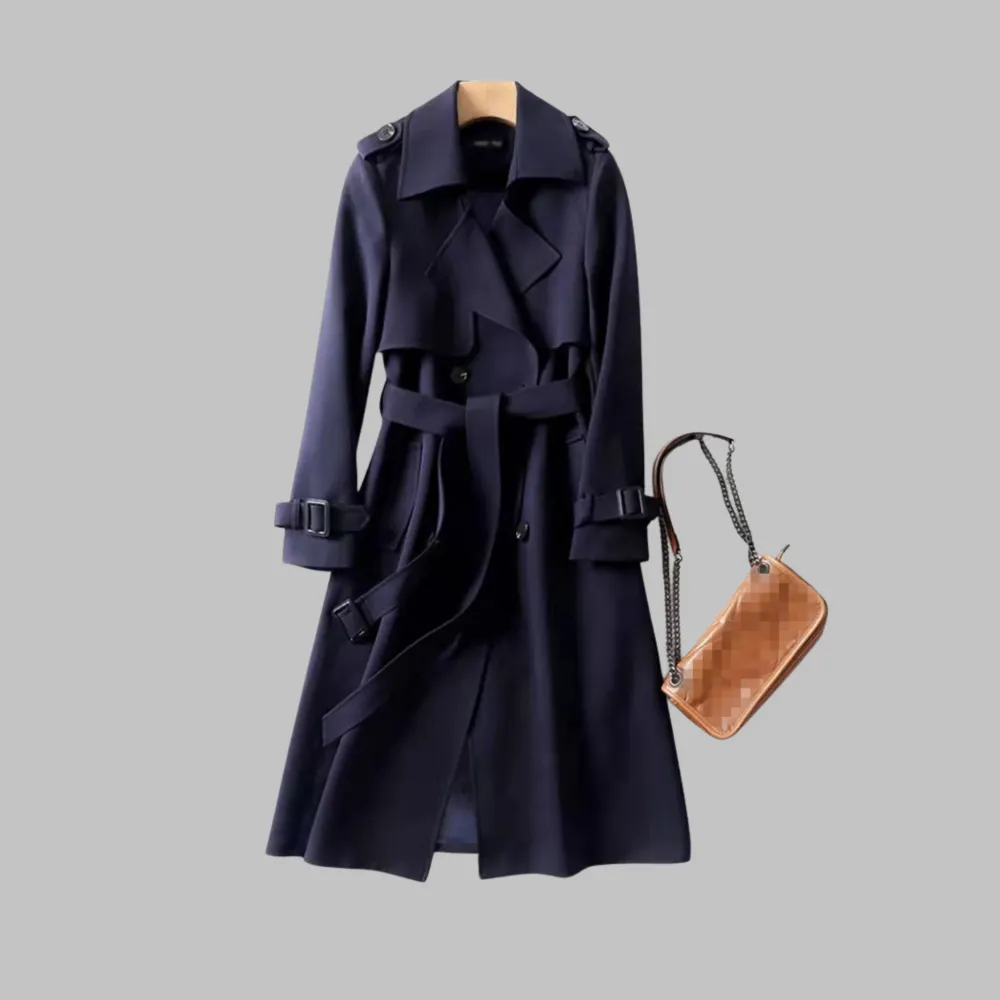 Elegant Knee-Length Loose Fit Coat