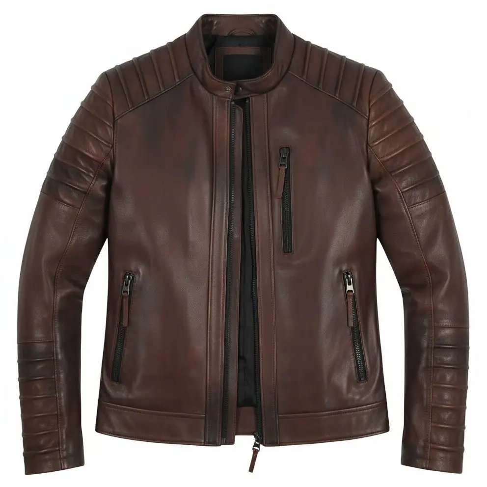 Modern Lambskin Biker Motorcycle Quilted Jacket