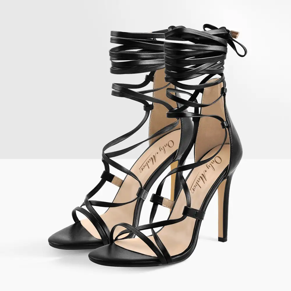 Lace Up High Heel Gladiator Stiletto Sandals