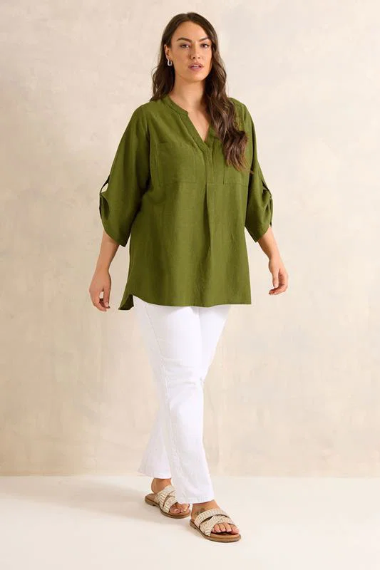 Green Utility Cotton Shirt detail 1