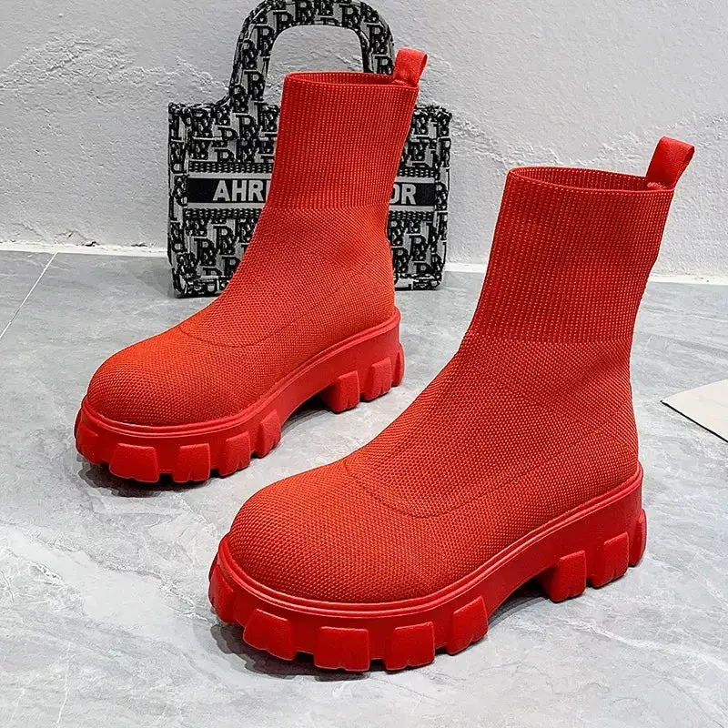 Round Toe Block Heel Boots