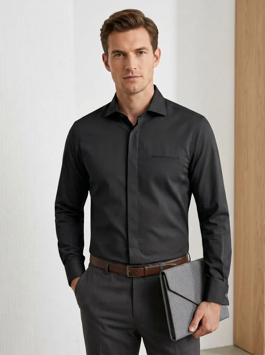 Men's Non-Iron Cotton Solid Sage Green Formal Shirt