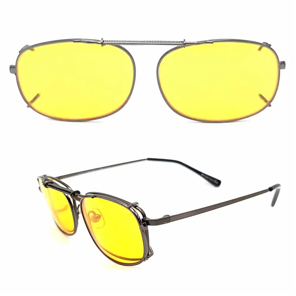 52mm Yellow Lens Clip-On Sunglasses