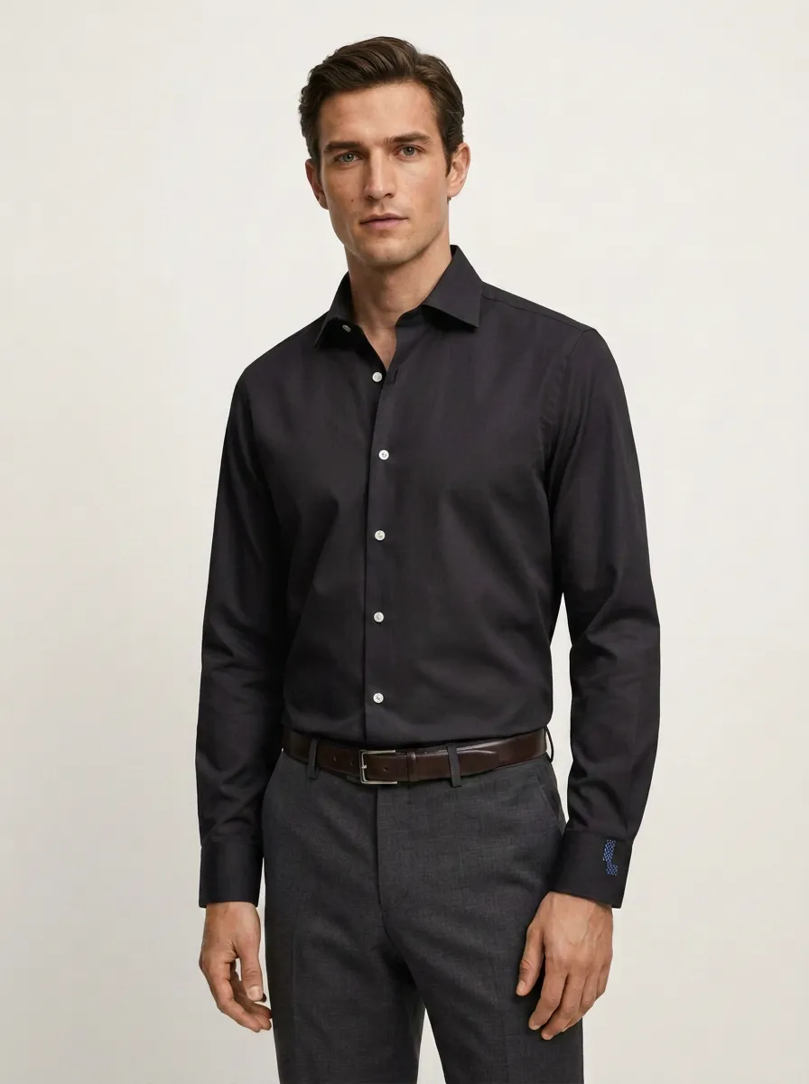 Men's Non-Iron Cotton Light Blue Solid Formal Shirt