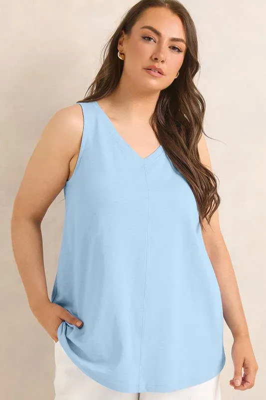 Blue Premium Cotton Vest Top