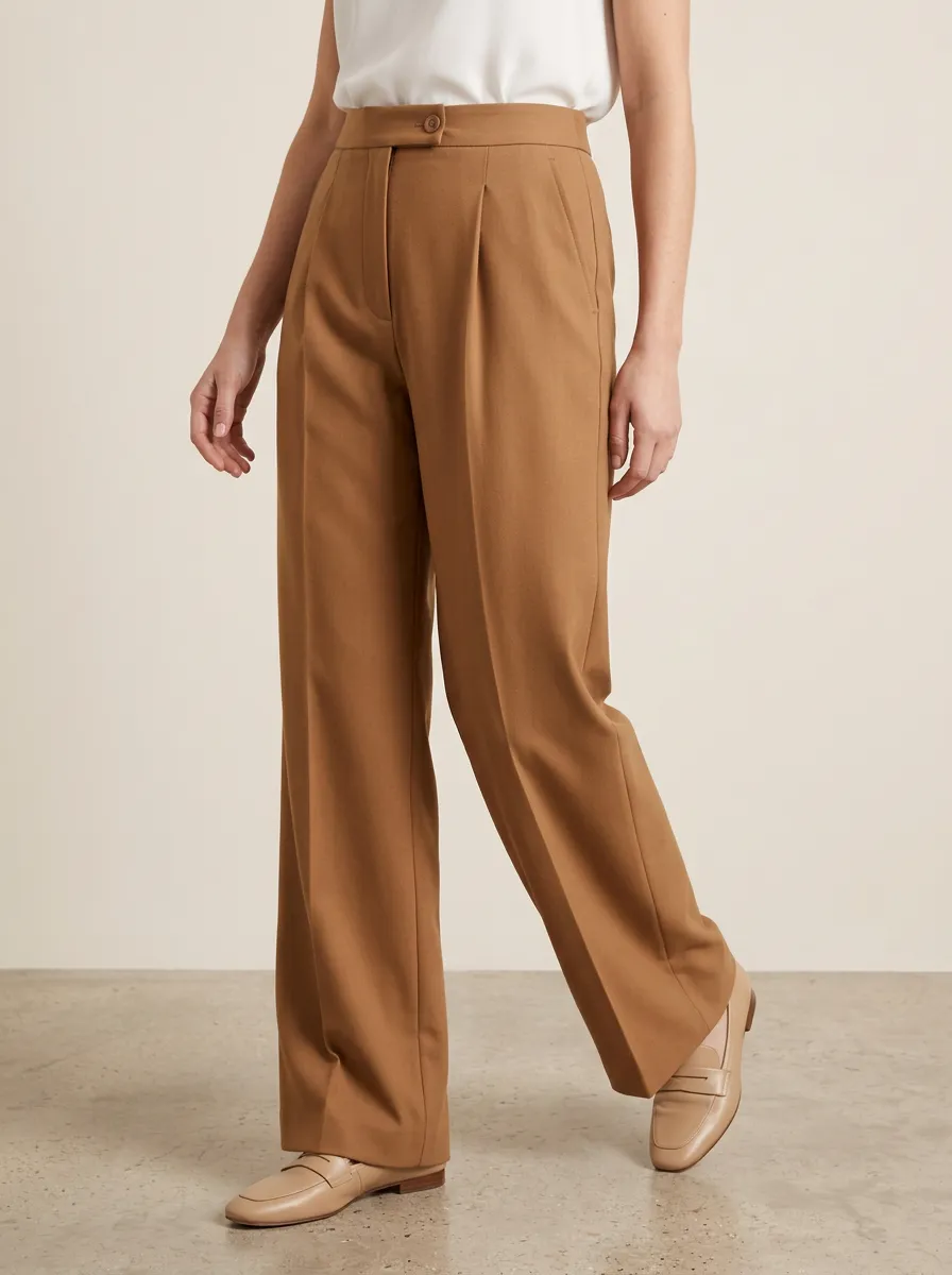 Easy-Wear Wide-Leg Pleated Casual Wide Leg Pants