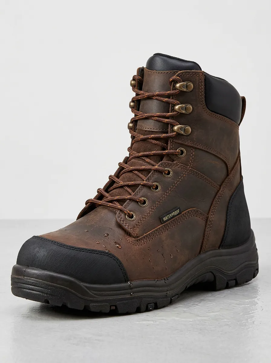 Men's Utility Waterproof Construction Graphic Detail Work Boots