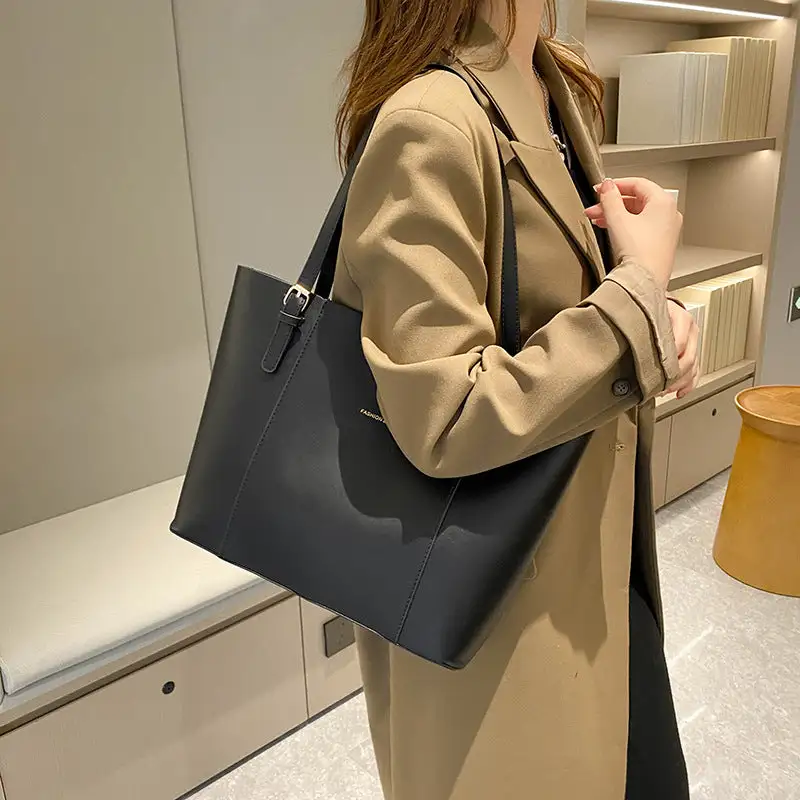 Commuter Roomy Faux Leather Bucket Bag