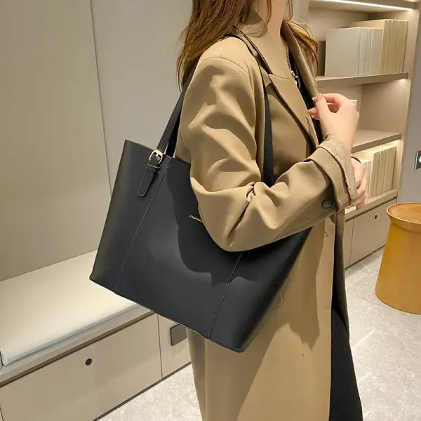 Commuter Roomy Faux Leather Bucket Bag
