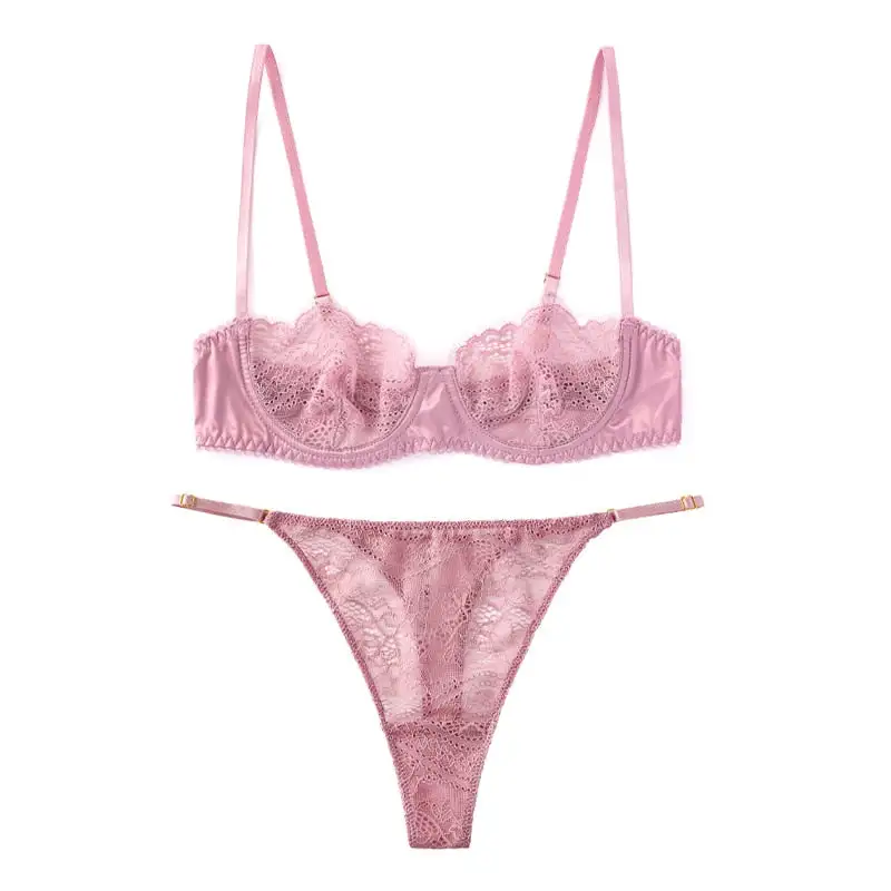 Balconette Lace Thong Lingerie Set