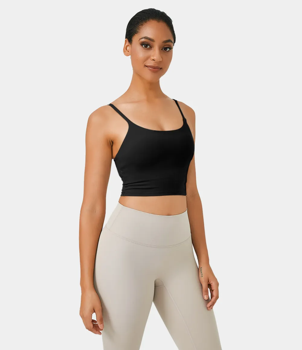 Basic Padded Workout Cropped Tank Top