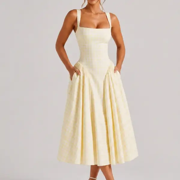 Draped Lightweight Elegant Midi Dress