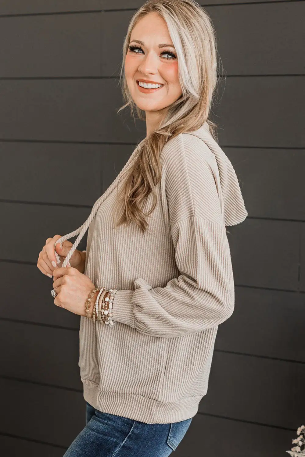 Corded Drawstring Hoodie