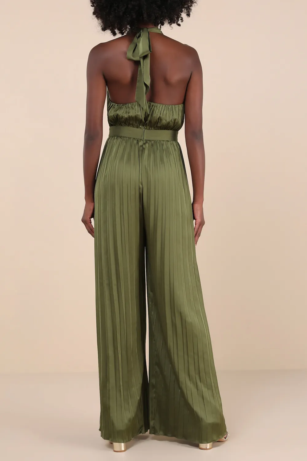 Daily Pleated Halter Jumpsuit