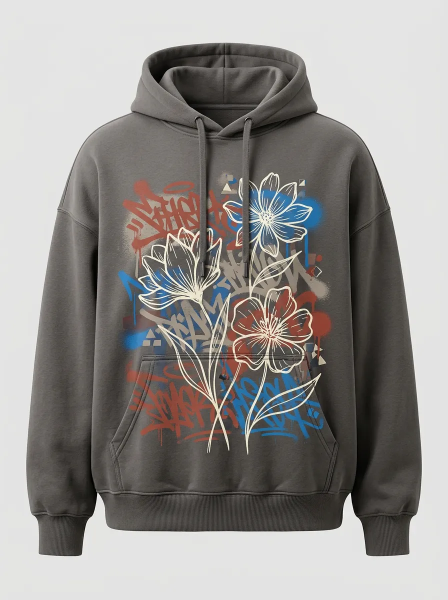 Unisex Urban Floral Street Art Hoodie
