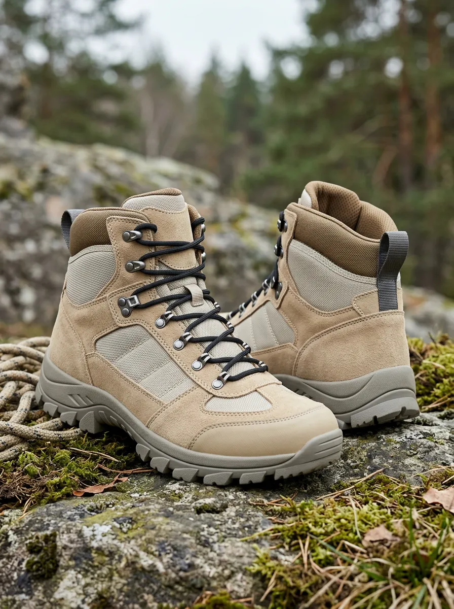 Unisex Outdoor Hiking Tan Suede Tactical Boots