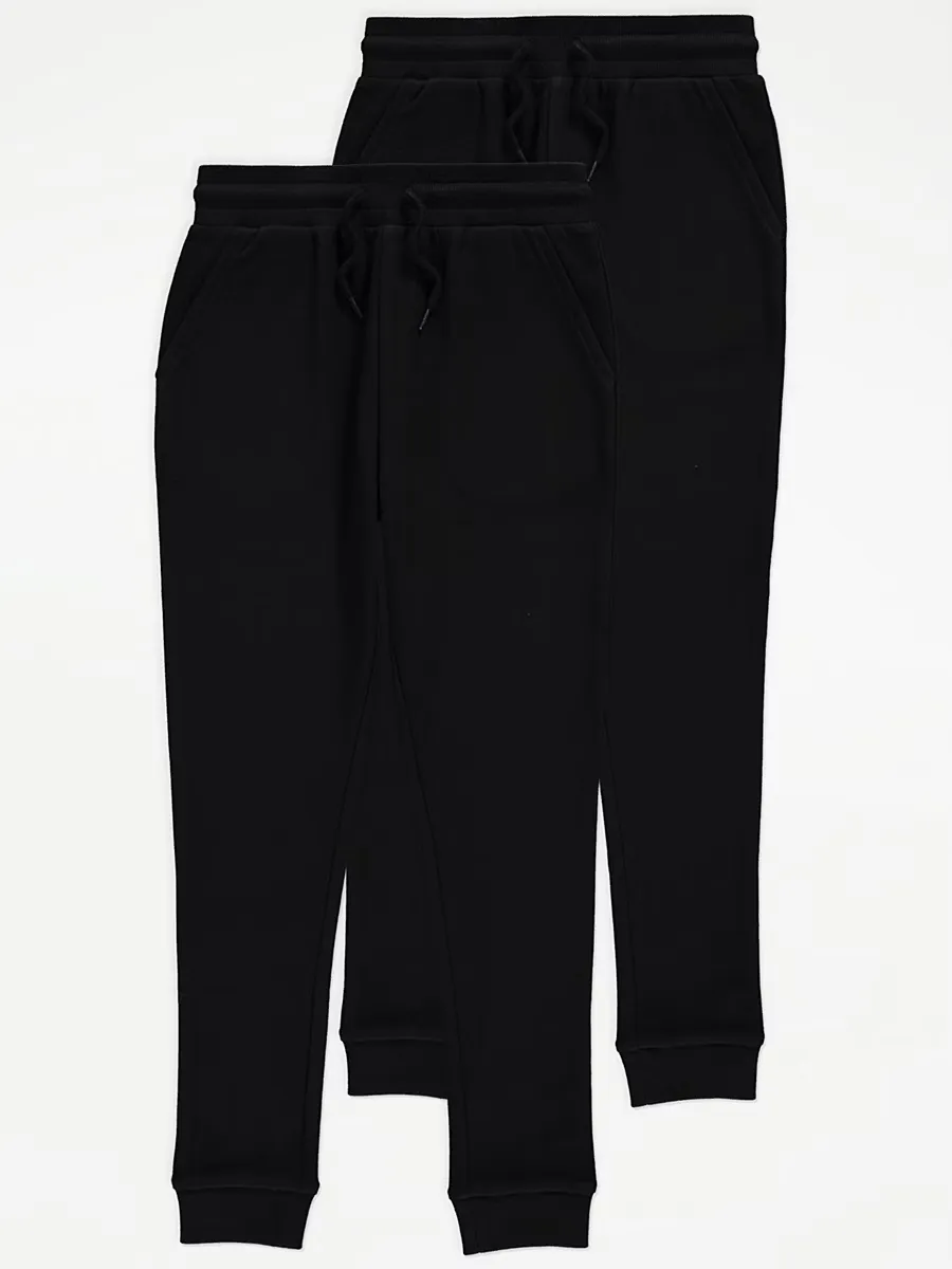 Black Skinny Fit Cuffed Joggers 2 Pack